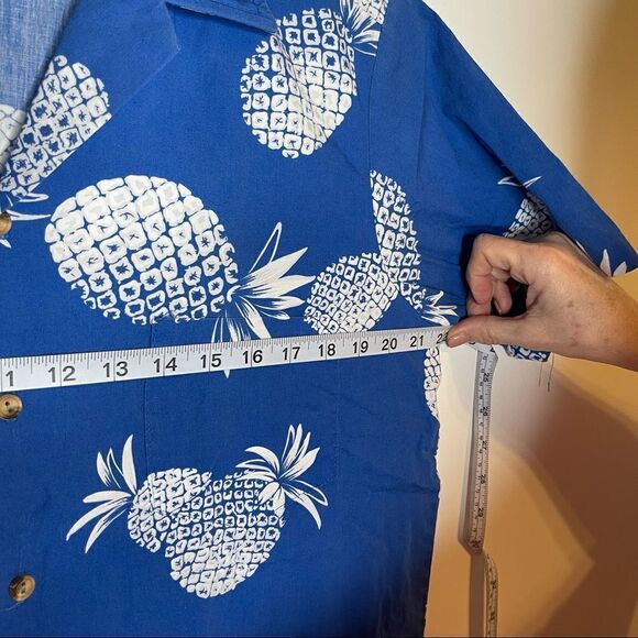 Cooke Street Blue-White Tropical Floral SS Button Shirt in‎ Size Medium - Picture 7 of 8